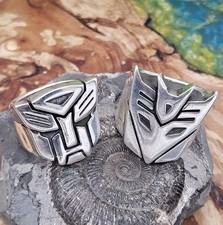 Transformers - Autobots And Decepticons, Custom Made Silver 925 Rings. Size V