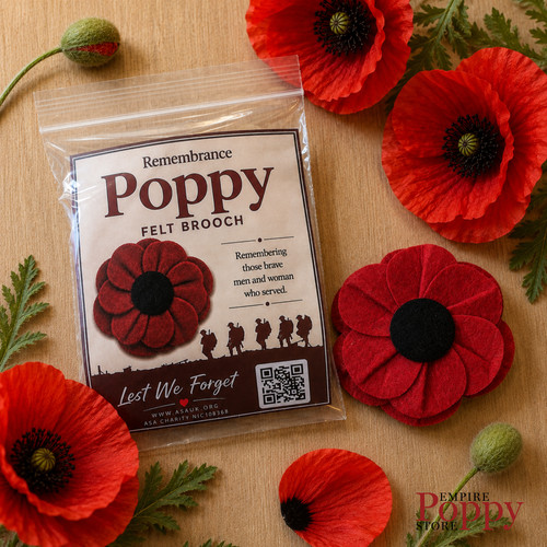 Red flanders felt brooch - flanders,