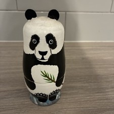 Christmas  Russian Panda Cheetah Monkey Animals Wooden Toy nestling stacking 