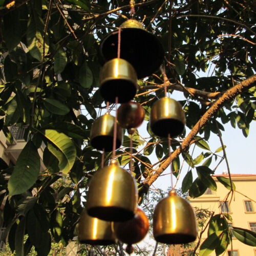 Large copper bells hanging - bells,