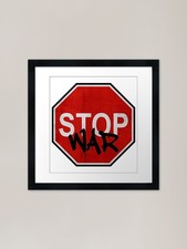 STOP WAR TRAFFIC SIGN Framed