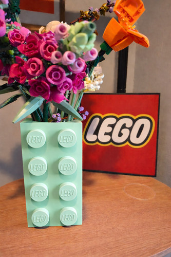 Brick vase for displaying lego