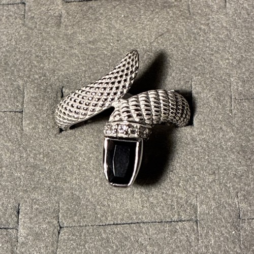 Black spinel sterling silver - black,
