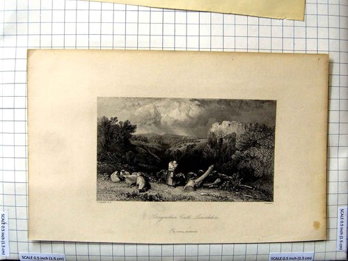 Old antique print - old,