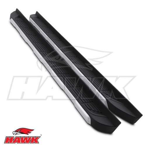 Aluminium side steps - side, running