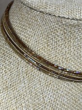 Iridescent Glass Gold Tone