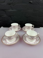 Royal Crown Derby Brittany A.1229 Tea Cups and Saucers Set of 4