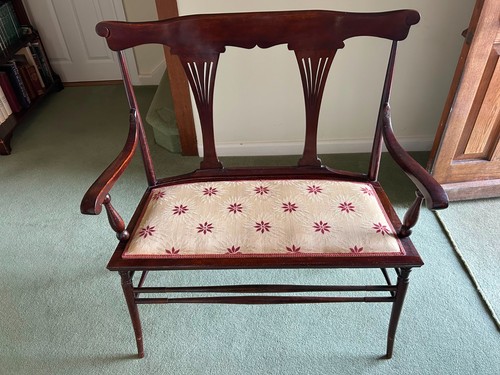 Antique mahogany seater - mahogany,