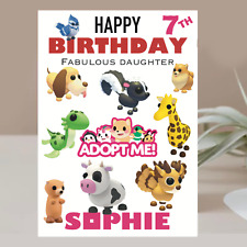 ROBLOX Birthday Card ADOPT ME , Personalised Granddaughter Daughter Sister Niece