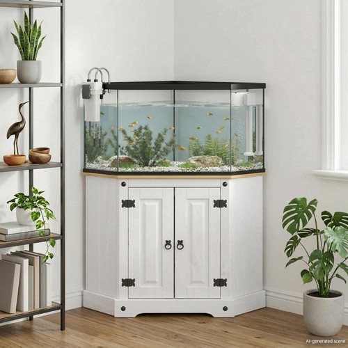 Aquarium stand white 70 - aquarium,