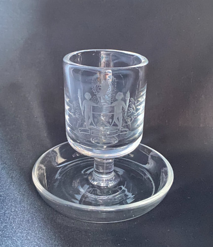 Mid century engraved - century, crystal