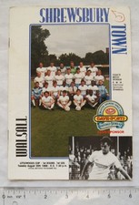 1988 programme Shrewsbury Town v. Walsall, Littlewoods Cup 1st Round 1st Leg
