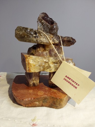 Vintage amethyst inukshuk - vintage,