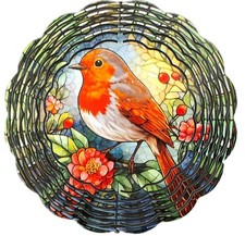 Robin metal wind spinner garden ornament size 20cm