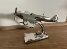RAF Spitfire Aircraft Desktop Ornament - Aluminium Plane Sculpture New In Box