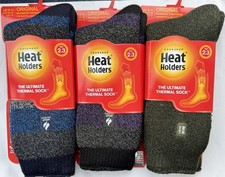 3 Pack Pattern/Plain Heat Holder Socks Thermal Tog2.3 size 6-11 Various Colours