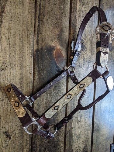 Horse silver show halter - silver,