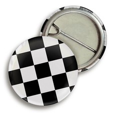 MOD Badge  - 25mm - 1-Inch - D Pin Button Open Back Checker Board Rocker