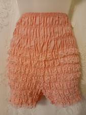 Vintage Malco Modes Pink Ruffled Lace Cotton Pettipants Bloomers Panties EUC S
