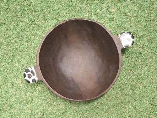 Rustic hand turned - wooden, bowl
