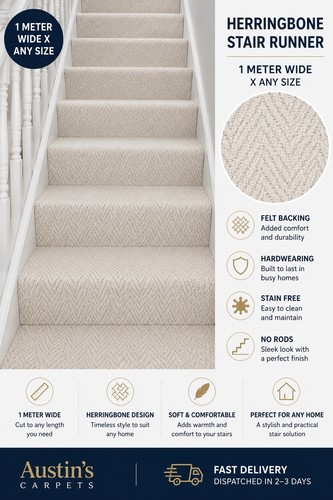 Cream herringbone full - herringbone,