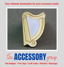 New Irish Harp Guinness Logo instrument gold white pin badge tie pin badge