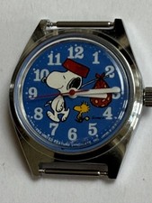 Vintage Snoopy dog Schulz cartoon Japanese Stainless Steel Wristwatch
