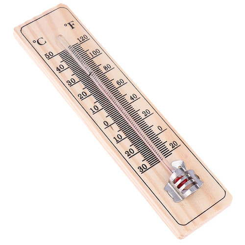 Wooden wall thermometer - wooden,