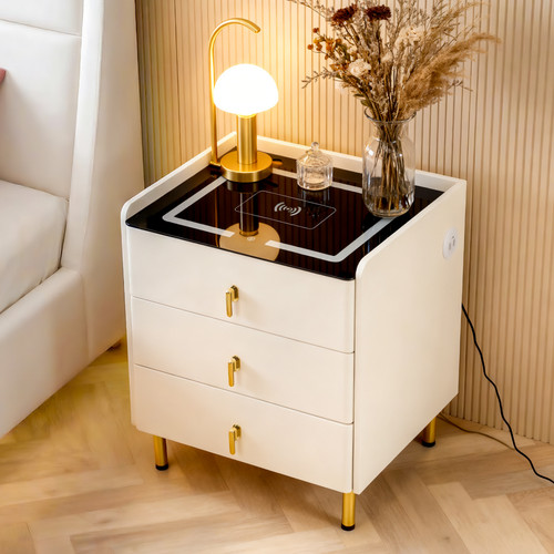 Smart nightstand with hidden - with,