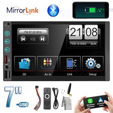 7 Inch Double 2 Din Car Stereo Radio Wireless CarPlay &Android Auto Head Unit FM