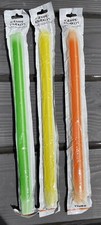 3 x Giant Glow Sticks 15” 38cm Long Yellow Orange & Green