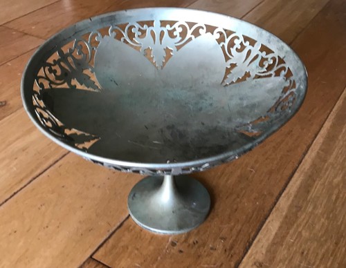 Vintage silver plate ornate - plate,