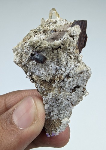 Brookite with quartz - brookite,