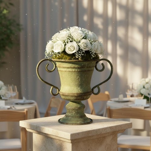 Urn planter polished interior - planter,