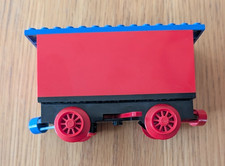 Vintage Lego Train Battery Carriage - Blue Red with wheels - No reserve