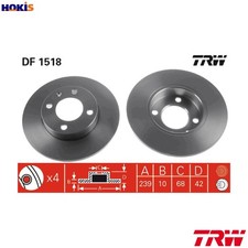 2x BRAKE DISC DF1518 FOR VW
