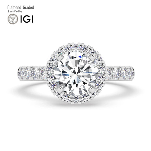Round diamond engagement ring - diamond,