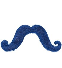 Handlebar moustache blue - handlebar,