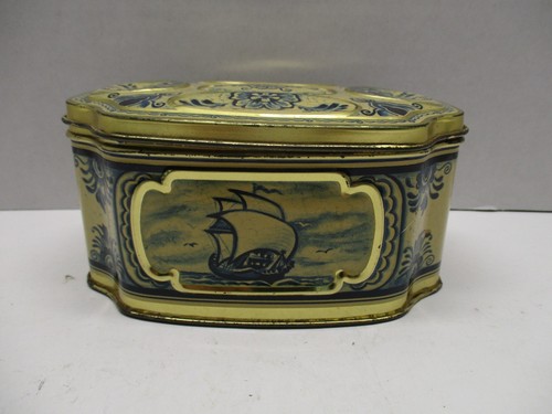Vtg delft tin candy - tin,