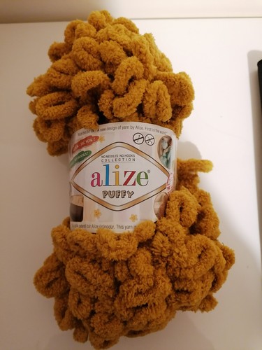Alize puffy yarn shade mustard - yarn,