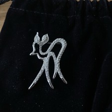 Swarovski Crystal Bambi Deer Brooch, Rhodium Plated