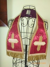 Vintage French  Gold Bullion Metalic Church Priests Stole 39" Long