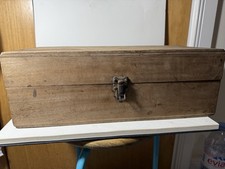 Vintage Wooden Storage Box with Metal Clasp – Rustic Shabby Chic Décor”