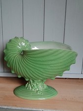 Wedgwood Nautilus 19th Century Comport, large , Rare shade of green 💚 