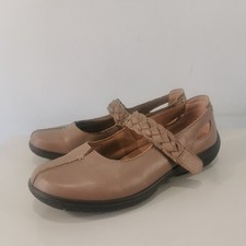 HOTTER Shake Beige Leather Mary Jane Comfort Flat Walking Shoes UK 7 EU 41