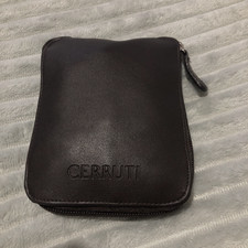 Cerruti Foldaway Drawstring Backpack Brown Faux Leather & Cream Fabric BNWT