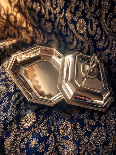 Art deco silver plated entrée - silver,