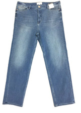 M&S Women's Jeans Light Indigo High Waist Shaping Straight Leg High Rise New F1