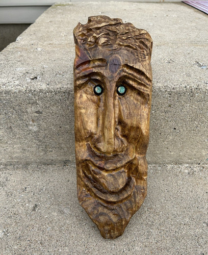 Hand carved wooden face - face, mask