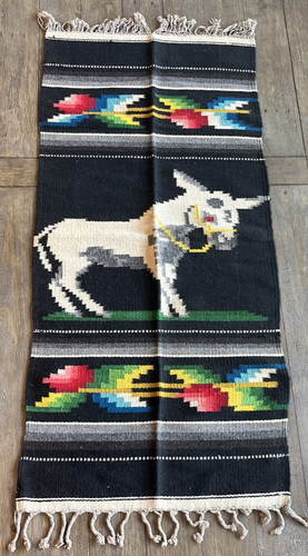 Hand woven wool - rug, wall